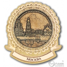 Магнит из бересты Москва-Смоленский Монастырь лента дерево
